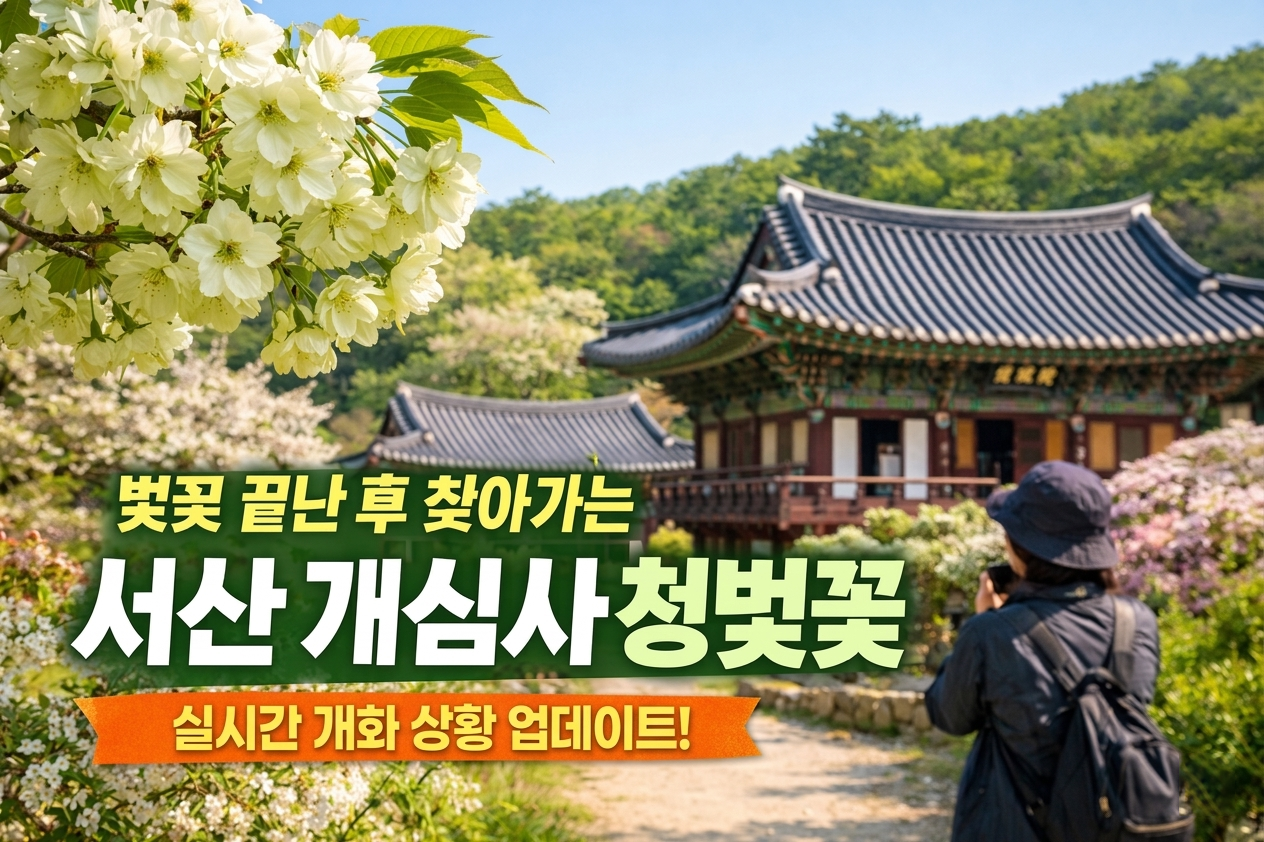 벚꽃 끝나도 끝이 아니에요 🌿 2026 서산 개심사 청벚꽃 실시간 개화 상황 총정리
