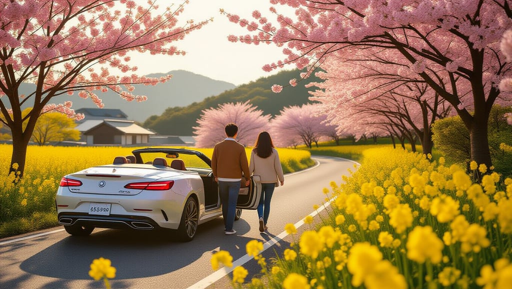 🛣️ 유채꽃과 벚꽃의 만남: 녹산로 집중 탐구