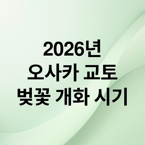 2026 오사카 교토 벚꽃 개화 시기부터 완벽 코스까지