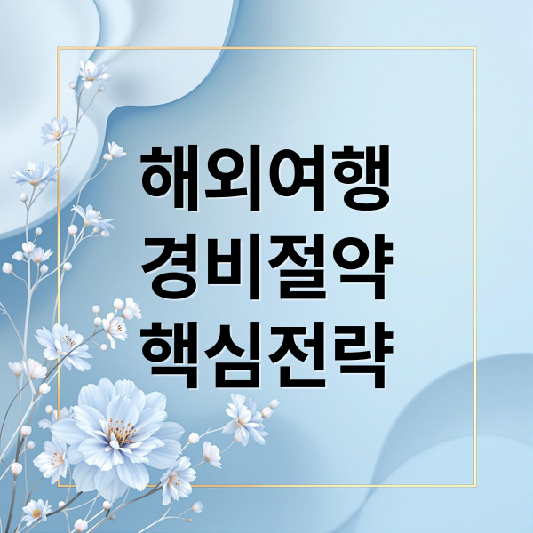 해외여행 경비 절약