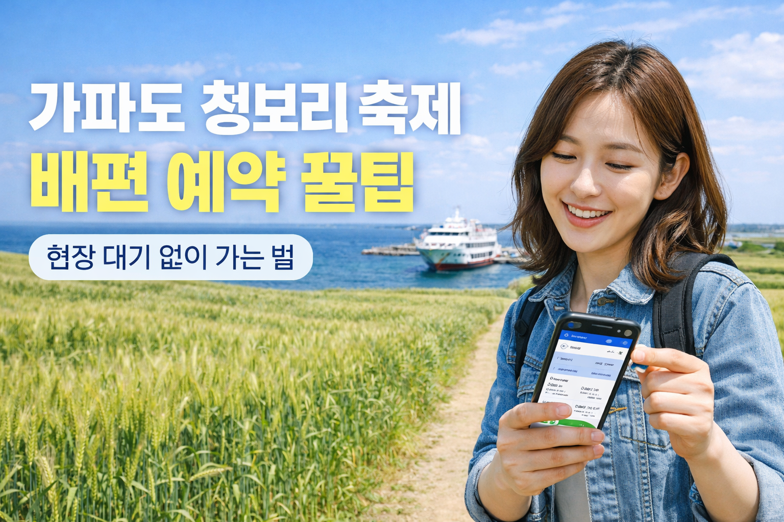 제주 가파도 청보리 축제 배 편, 현장 대기 없이 예약하는 7가지 꿀팁