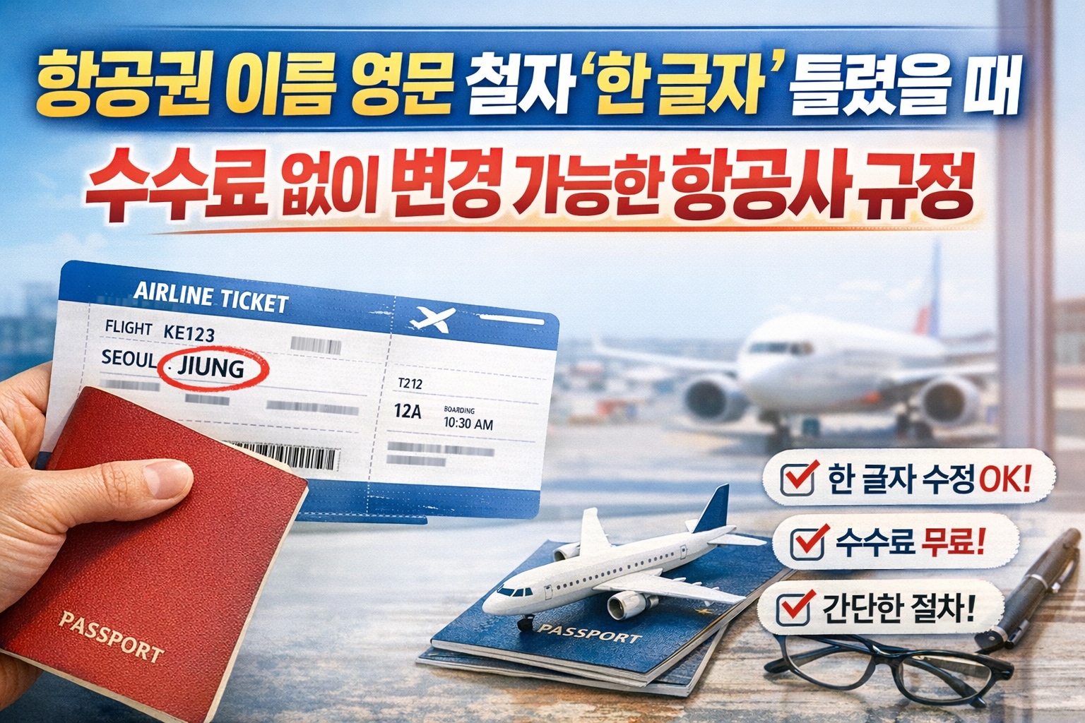 항공권 이름 영문 철자 ‘한 글자’ 틀렸을 때 수수료 없이 변경 가능한 항공사별 규정 총정리