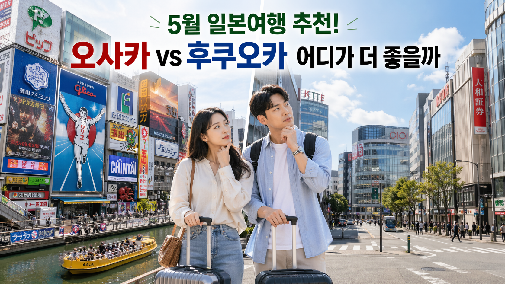 5월 일본여행 추천! 오사카 vs 후쿠오카, 어디가 더 좋을까? 비용·날씨·동선까지 한 번에 비교