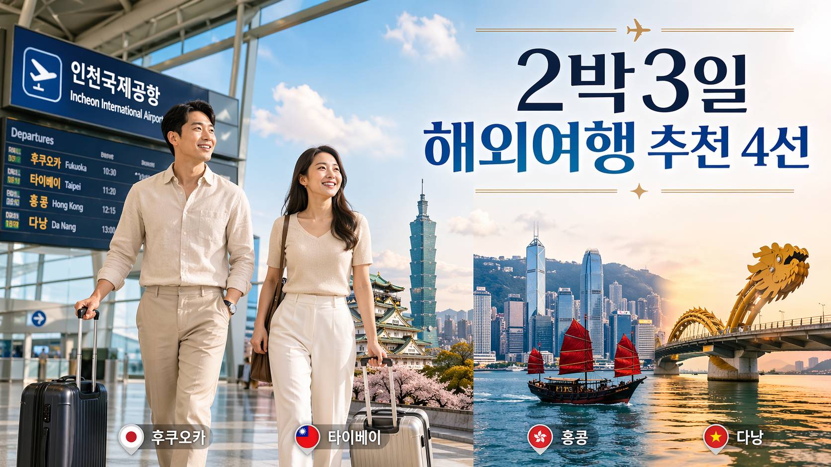 2박3일 해외여행 추천 4선, 직장인도 연차 부담 없이 다녀오기 쉬운 근거리 여행지