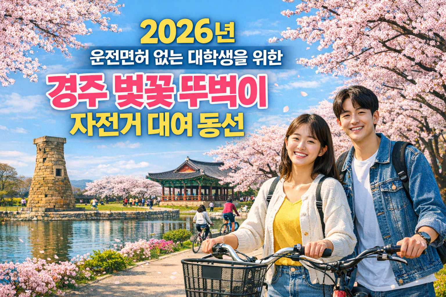 2026 경주 벚꽃 뚜벅이 자전거 대여 동선 7단계, 운전면허 없는 대학생도 하루 코스로 충분해요 봄만 되면 “경주 벚꽃은 가고 싶은데 차가 없어서 애매하다”는 고민, 정말 많이 하죠. 저도 처음 경주 벚꽃 여행 갔을 때 가장 고민했던 게 바로 이동 동선이었어요. 보문단지는 예쁘지만 시내와 떨어져 있고, 대릉원과 첨성대는 걷기 좋지만 하루 안에 다 보려면 체력이 꽤 필요합니다. 그래서 이번 글에서는 운전면허 없는 대학생, 그리고 뚜벅이 여행자를 기준으로 가장 현실적인 방법을 정리해봤어요. 핵심은 간단합니다. 시내권은 도보+자전거, 보문권은 버스 연계로 움직이면 됩니다. 너무 무리하게 전 구간을 자전거로 돌기보다, 사진 잘 나오는 구간만 골라 타는 방식이 훨씬 만족도가 높아요. 특히 2026년 경주 벚꽃 시즌은 대릉원 돌담길 축제, 보문단지 벚꽃, 황리단길 감성 카페까지 함께 즐길 수 있어 대학생 여행 코스로 아주 좋습니다. 예산도 생각보다 많이 들지 않아요. 아래 동선대로 움직이면 교통비는 줄이고, 사진 포인트는 늘리고, 체력 소모는 적당히 관리할 수 있습니다. 📌 ON THIS PAGE 왜 경주 벚꽃 여행은 ‘완전 도보’보다 ‘부분 자전거’가 유리한지 대학생이 꼭 체크해야 할 자전거 대여 기준 5가지 2026 경주 벚꽃 뚜벅이 추천 동선 4가지 비교 실전 이동 전략: 역 도착부터 반납까지 한눈에 보는 동선 비교 테이블 예산 절약 효과와 시간 절감 포인트 자주 묻는 질문 FAQ 💡 1. 경주 벚꽃 뚜벅이 자전거 동선을 짤 때 꼭 봐야 할 핵심 기준 5가지 1) 벚꽃 밀집도가 높은 구간만 자전거를 타야 해요. 경주는 넓습니다. 그래서 무작정 자전거를 오래 타면 중간중간 애매한 도로 구간이 생겨요. 사진이 잘 나오는 곳은 보통 대릉원 일대, 첨성대 주변, 보문호수 산책로처럼 이미 검증된 구간입니다. 이 구간 중심으로 짜야 만족도가 높아요. 2) 대여소 접근성이 좋아야 해요. 뚜벅이 여행은 시작이 중요합니다. 신경주역 도착 후 바로 자전거를 타는 것보다, 시내권으로 먼저 이동한 뒤 대릉원·황리단길 근처에서 자전거를 타는 방식이 훨씬 편해요. 짐이 많을수록 더 그렇습니다. 3) 반납이 쉬워야 일정이 안 꼬여요. 자전거 여행에서 의외로 중요한 게 반납입니다. 벚꽃 시즌엔 사람도 많고 사진 찍느라 시간이 늘어져요. 그래서 출발 전부터 마지막 반납 지점을 생각하고 움직이는 게 좋습니다. 4) 도보 구간과 섞어야 체력이 남아요. 대릉원 돌담길, 황리단길, 교촌마을은 사실 천천히 걸을수록 좋습니다. 반대로 보문호 쪽은 자전거가 훨씬 효율적이에요. 즉, 걷기 좋은 곳은 걷고, 길게 이어지는 풍경 구간만 자전거를 타는 것이 정답입니다. 5) 버스 환승이 가능한 코스여야 해요. 경주는 여행 막판 피로가 확 오는 도시예요. 처음엔 “끝까지 자전거 타지 뭐” 하다가 마지막에 다리가 풀립니다. 그래서 버스로 바로 복귀 가능한 곳을 중간중간 끼워 넣어야 해요. 특히 보문권은 버스 연계가 좋아서 자전거와 섞기 좋습니다. 벚꽃 시즌 경주는 예쁜 곳이 너무 많아서 욕심내기 쉬워요. 그런데 실제로는 “많이 보는 여행”보다 “예쁜 구간을 오래 즐기는 여행”이 훨씬 만족도가 높았습니다. 처음 가는 분들은 자전거를 하루 종일 타기보다 2~3시간만 핵심 구간에 활용하는 방식이 실패 확률이 적어요. 황리단길은 자전거보다 도보 체류 시간이 더 길어집니다. 카페, 소품샵, 간식집 때문에 생각보다 오래 머물게 돼요. 📊 2. 2026 경주 벚꽃 뚜벅이 자전거 추천 동선 4가지 비교 추천 1) 가장 무난한 정석 코스: 대릉원 → 첨성대 → 동궁과 월지 → 황리단길 처음 경주 가는 대학생에게 가장 추천하는 코스입니다. 시내권에 주요 명소가 모여 있어서 길 찾기가 쉽고, 벚꽃과 유적 사진을 함께 담기 좋아요. 이동거리가 길지 않아 도보 비중을 높여도 됩니다. 자전거는 첨성대~동궁과 월지 사이, 또는 시내권 순환용으로만 써도 충분해요. 추천 2) 사진 욕심 많은 분에게 좋은 코스: 대릉원 돌담길 → 봉황대 → 황리단길 → 교촌마을 이 코스는 감성 사진 위주입니다. 벚꽃 아래 한옥, 돌담길, 카페 거리 분위기를 한 번에 즐길 수 있어요. 다만 사람이 정말 많을 수 있어서 자전거는 천천히 끌고 다니는 시간이 생길 수 있습니다. 인생샷 목적이라면 아주 만족도가 높아요. 추천 3) 벚꽃 밀도 최강 코스: 보문호수 산책로 중심 라이딩 보문단지는 걷기만 하기엔 넓고, 자전거와 가장 잘 어울리는 구역이에요. 호수 따라 벚꽃길이 이어지고, 시야가 확 트여 있어서 봄 분위기를 길게 즐기기 좋습니다. 자전거 효율이 가장 좋은 코스라면 개인적으로 이쪽입니다. 대신 시내권과 거리가 있어 버스로 보문권 이동 후 라이딩을 추천해요. 추천 4) 하루 꽉 채우는 실속 코스: 대릉원 시내권 오전 + 보문호 오후 시간이 하루뿐이라면 가장 효율적인 조합입니다. 오전엔 대릉원·첨성대·황리단길을 도보 중심으로 보고, 오후엔 버스로 보문권 이동 후 자전거를 타는 방식이에요. 체력, 사진, 예산, 동선 효율이 가장 균형 잡혀 있습니다. 실제로 당일치기 여행자에게 제일 추천하는 패턴이에요. 📌 3. 실전 전략: 운전면허 없는 대학생을 위한 2026 경주 벚꽃 뚜벅이 자전거 루트 STEP 1. 신경주역 도착 후 바로 자전거부터 찾지 마세요. 짐이 있으면 이동이 불편합니다. 먼저 시내권으로 들어가세요. 경주 여행은 역 밖에서 바로 시작하는 구조가 아니라, 시내권에 들어가서 본격적으로 시작하는 구조라고 생각하면 편합니다. STEP 2. 대릉원 또는 황리단길 근처를 첫 거점으로 잡으세요. 이 구역은 도보 여행과 자전거 여행을 모두 연결하기 좋습니다. 카페, 식사, 화장실, 포토스팟이 밀집해 있어 출발 지점으로 안정적이에요. STEP 3. 오전에는 도보 비중을 높이세요. 벚꽃 시즌 오전 빛이 사진이 가장 잘 나옵니다. 대릉원 돌담길, 첨성대, 봉황대는 천천히 걸으면서 사진 찍는 시간이 꼭 필요해요. 자전거는 너무 일찍 타기보다, 구간 이동이 필요해질 때 시작하는 편이 좋습니다. STEP 4. 점심 이후 자전거 2~3시간만 활용하세요. 이게 가장 현실적입니다. 공영자전거나 지역 대여 서비스를 활용해 핵심 구간만 타면 체력 소모가 적고 만족도가 높아요. 장시간 라이딩보다 “예쁜 길만 타는 전략”이 더 좋습니다. STEP 5. 오후엔 보문권으로 확장할지, 시내권에 머물지 결정하세요. 체력이 남으면 버스로 보문단지로 이동해 벚꽃 라이딩을 추가하세요. 힘들면 황리단길 카페에서 쉬면서 야간 동궁과 월지까지 이어가면 됩니다. 이 선택지만 잘 나눠도 여행이 훨씬 여유로워져요. STEP 6. 야경은 동궁과 월지로 마무리하면 좋아요. 벚꽃 시즌 경주는 낮만 예쁜 게 아닙니다. 저녁 조명이 들어오면 분위기가 완전히 달라져요. 자전거 반납 후 가볍게 이동하면 하루 마무리로 아주 좋습니다. 제가 추천하는 최종 동선 신경주역 도착 → 시내권 이동 → 대릉원 돌담길 산책 → 첨성대 → 황리단길 점심 → 자전거 대여 → 교촌마을 or 시내 순환 → 체력 괜찮으면 보문권 이동 → 보문호 벚꽃 산책/라이딩 → 동궁과 월지 야경 📋 4. 한눈에 보는 2026 경주 벚꽃 뚜벅이 자전거 동선 비교 테이블 코스명 추천 대상 이동 방식 장점 주의점 대릉원-첨성대-황리단길 첫 경주 여행자 도보 70% + 자전거 30% 길 찾기 쉽고 사진 포인트 많음 주말엔 인파가 많음 대릉원-봉황대-교촌마을 감성 사진 중시 도보 80% + 자전거 20% 한옥, 돌담, 벚꽃 조합이 좋음 자전거보다 걷는 시간이 길어짐 보문호 라이딩 중심 벚꽃 풍경 최우선 버스 30% + 자전거 70% 호수뷰와 벚꽃길이 시원하게 이어짐 시내권과 분리되어 이동 계획 필요 시내권 오전 + 보문권 오후 당일치기 대학생 도보 40% + 자전거 35% + 버스 25% 효율, 사진, 예산 밸런스가 가장 좋음 시간 배분을 미리 정해야 함 💰 5. 비용 절약 효과와 실제 이득 분석 대학생 여행에서 가장 중요한 건 결국 예산이죠. 경주 벚꽃 여행은 차가 없어도 충분히 저렴하게 즐길 수 있습니다. 1) 공영자전거 활용 시 이동비 절약 공영자전거를 짧게 잘 활용하면 택시 이동 횟수를 줄일 수 있어요. 특히 시내권에서 “애매하게 걷기 먼 거리”를 자전거로 처리하면 체력도 아끼고 시간도 절약됩니다. 2) 도보+버스+자전거 조합이 택시 위주보다 확실히 저렴 보통 대학생 2명이 움직일 때, 택시를 여러 번 타면 금방 2만~4만원대가 됩니다. 반면 버스와 자전거를 섞으면 훨씬 부담이 줄어요. 3) 시간 절감 효과도 큽니다 도보만으로 시내권+보문권까지 다 보려 하면 체력이 먼저 떨어져요. 자전거를 중간에 넣으면 이동 스트레스는 줄고 체감 여행 밀도는 올라갑니다. 도보만 이용 시: 체력 소모 큼, 오후 집중력 급감 택시 위주 이용 시: 편하지만 예산 증가 버스+자전거 혼합 시: 예산과 효율의 균형이 가장 좋음 대학생 1인 기준 체감 절약 예시 시내권 택시 2회만 줄여도 약 8,000원~15,000원 정도를 아낄 수 있고, 2인 동행이면 절약 체감은 더 커집니다. 여기에 공영자전거를 적절히 활용하면 하루 여행 예산을 식비 중심으로 재배분할 수 있어요. 개인적으로는 이게 제일 좋았습니다. 교통비를 줄인 만큼 디저트나 카페 예산을 넉넉히 쓸 수 있거든요. ✅ 마무리 2026년 경주 벚꽃 여행은 운전면허가 없어도 충분히 예쁘고 효율적으로 즐길 수 있어요. 핵심은 전 구간 자전거가 아니라 필요한 구간만 자전거를 넣는 겁니다. 시내권은 걷고, 보문권은 버스와 자전거를 섞고, 사진 포인트에서는 충분히 머무는 것. 이 방식이 가장 현실적이고 만족도도 높습니다. 정리하면 이렇게 기억하시면 됩니다. 첫 방문이면 시내권 중심으로 시작하기 자전거는 2~3시간 핵심 구간만 타기 보문호는 라이딩 만족도가 높은 편 대릉원·황리단길은 걷는 시간이 더 중요 하루 코스는 “시내 오전 + 보문 오후” 조합이 가장 안정적 🙋 FAQ Q1. 경주 벚꽃 여행은 언제 가야 가장 예쁜가요? A. 일반적으로 3월 말~4월 초가 핵심 시즌입니다. 다만 해마다 기온 차이가 있어서 출발 전 최신 개화 정보를 꼭 확인하는 게 좋아요. Q2. 자전거는 어디서 빌리는 게 가장 편한가요? A. 뚜벅이 대학생 기준으로는 시내권 거점 근처에서 빌리는 방식이 편합니다. 특히 대릉원·황리단길 일대에서 여행을 시작하면 동선이 안정적이에요. Q3. 보문단지까지 자전거로 가도 되나요? A. 가능은 하지만 처음 가는 분에게는 버스로 이동 후 보문권에서 자전거를 타는 방식을 추천합니다. 체력 소모와 길 찾기 부담이 줄어요. Q4. 당일치기로도 충분한가요? A. 네, 충분합니다. 다만 욕심내서 모든 명소를 다 넣기보다 시내권 핵심 + 보문권 일부 정도로 잡는 것이 좋습니다. Q5. 혼자 가도 괜찮을까요? A. 오히려 좋습니다. 경주는 혼자 천천히 걷고 자전거 타며 풍경 보기 좋은 도시예요. 카페와 산책 코스가 잘 맞아 혼행 만족도도 높은 편입니다.