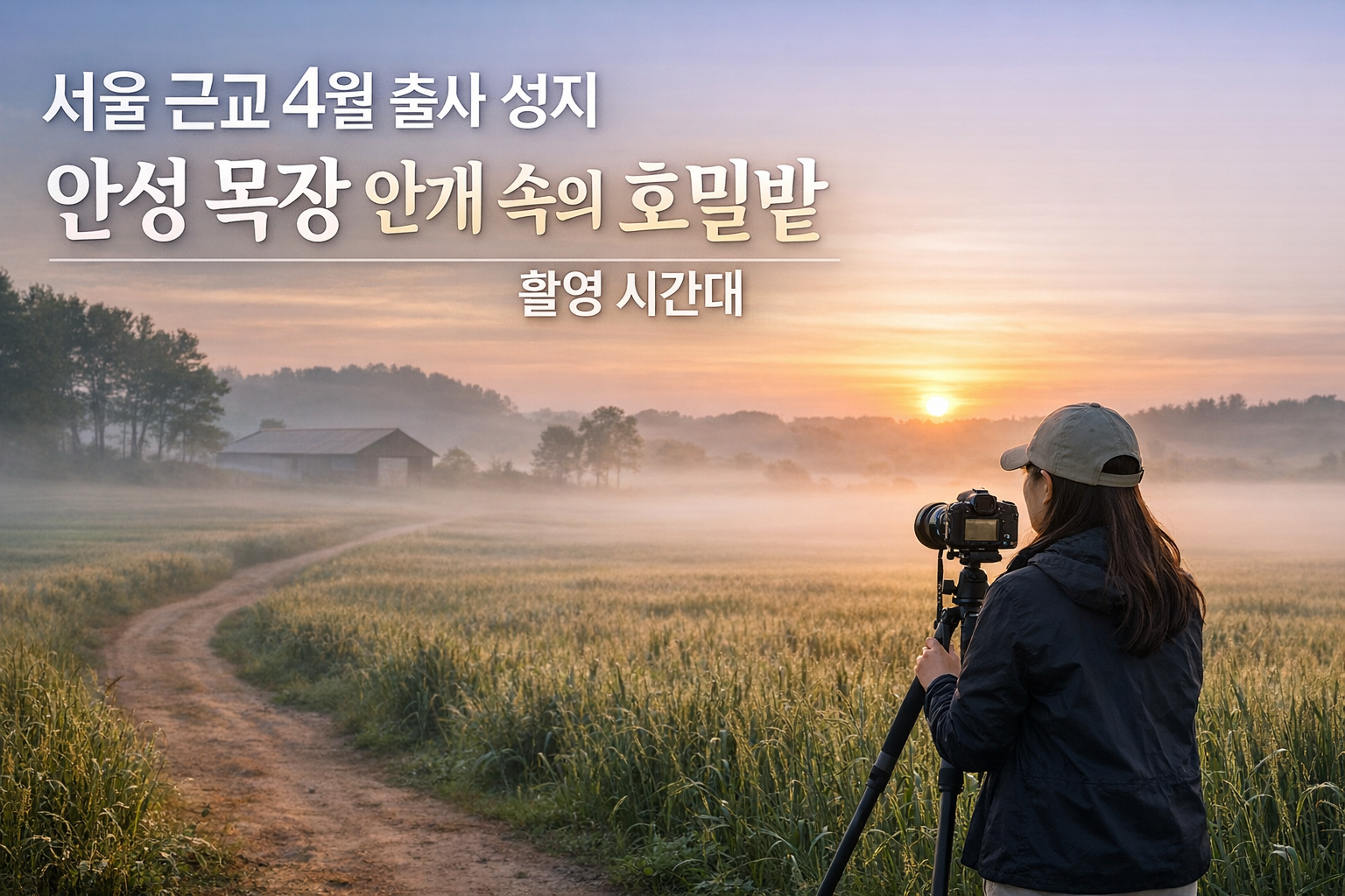 서울 근교 4월 출사 성지 7가지 포인트: 안성 목장 ‘안개 속의 호밀밭’ 촬영 시간대 완벽 가이드