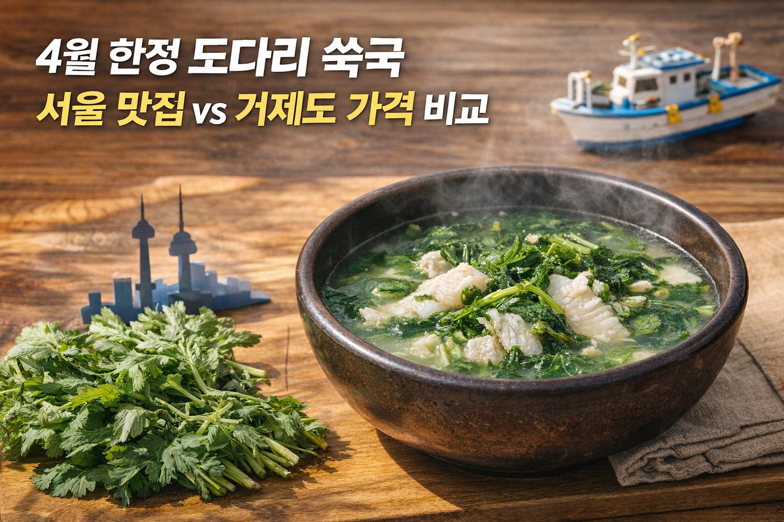 4월 한정 제철 ‘도다리 쑥국’ 서울 맛집 vs 거제도 현지 가격 비교 및 바가지 피하는 법
