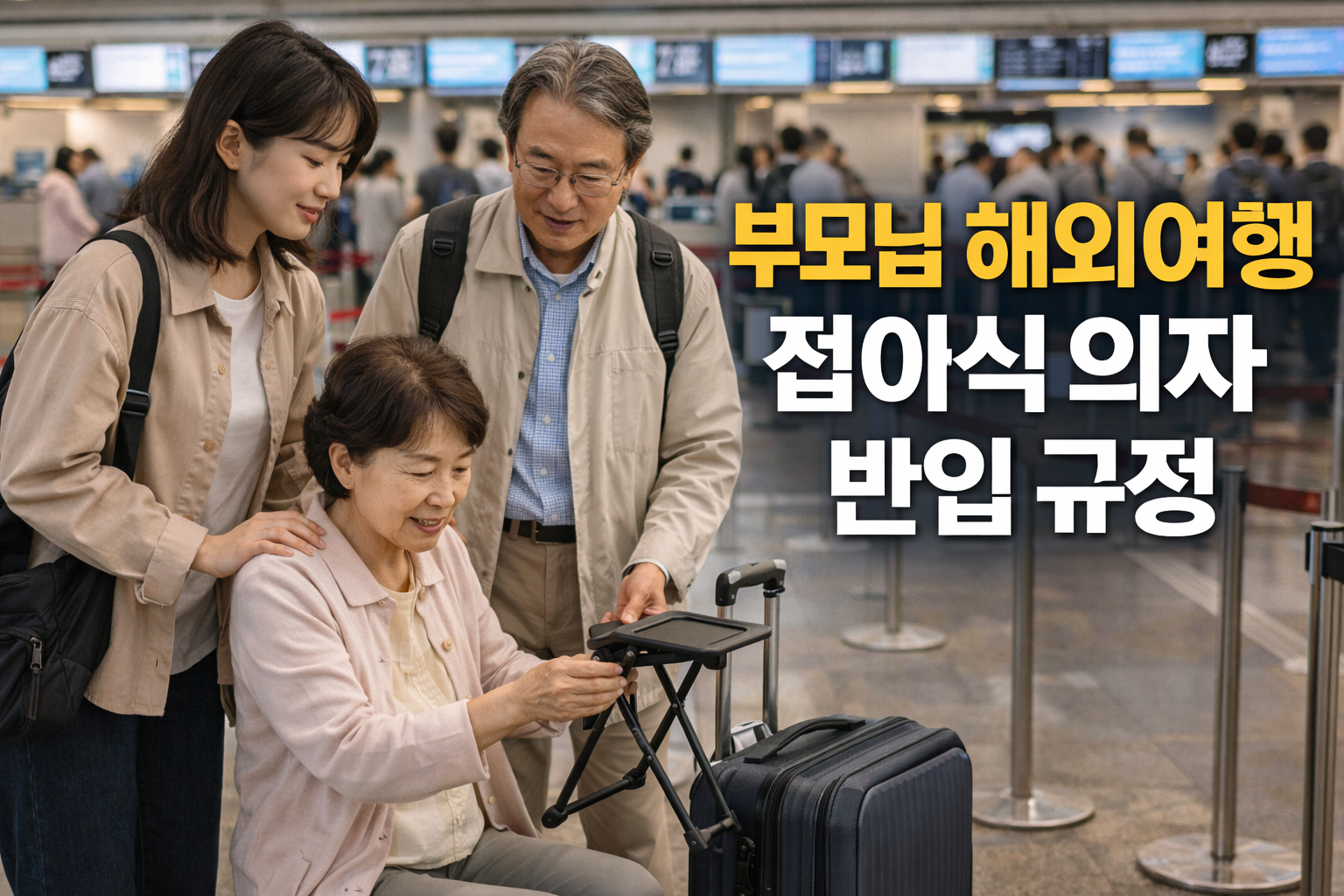 부모님과 4월 해외여행, 무릎 통증 줄이는 접이식 의자 반입 규정 7가지 총정리