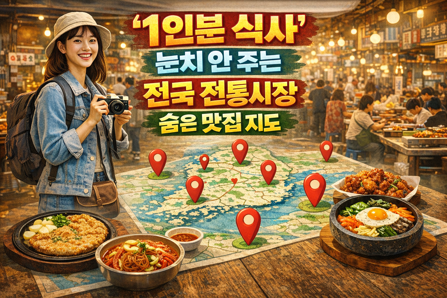 혼밥도 편한 5곳! 나홀로 여행자를 위한 ‘1인분 식사’ 눈치 안 주는 전국 전통시장 숨은 맛집 지도