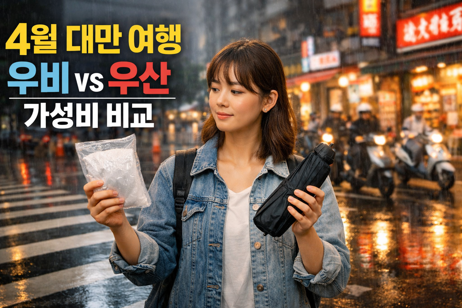 4월 대만 여행, 갑작스러운 우기 대비 끝판왕 7가지: 편의점 우비 vs 대만제 우산 가성비 비교