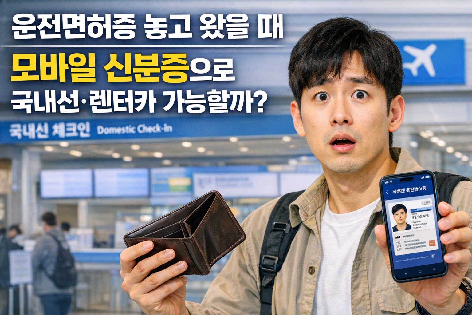 운전면허증 놓고 왔을 때 7분 정리! 모바일 신분증으로 국내선 비행기 탑승하고 렌터카 대여하는 현실적인 방법