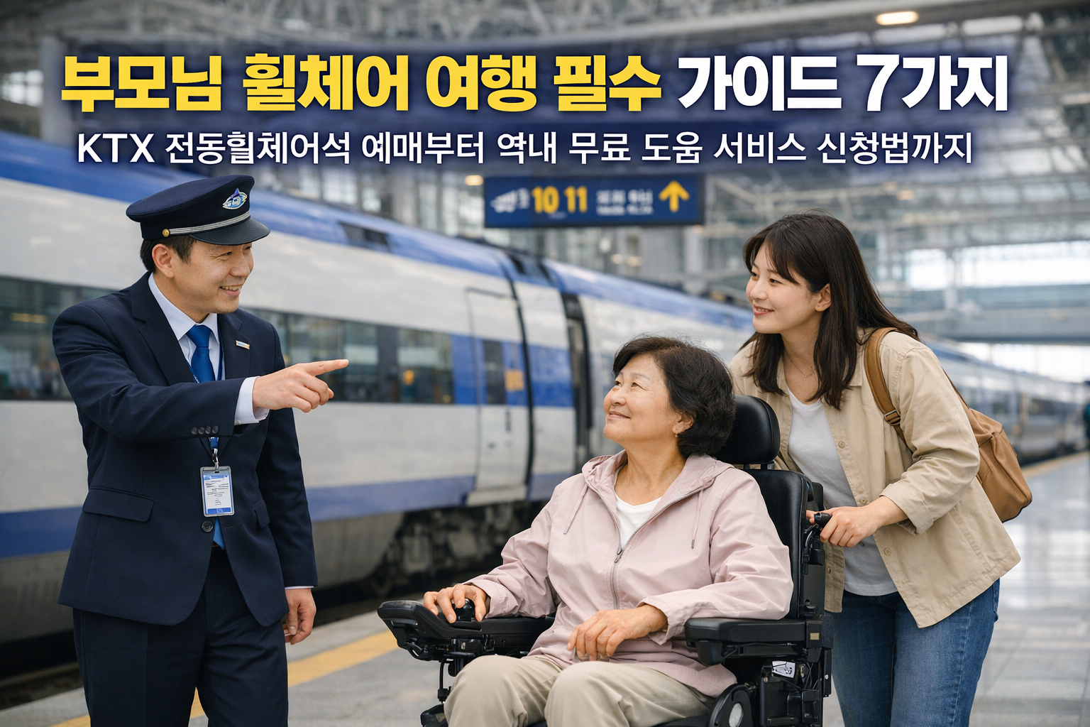 부모님 휠체어 여행 필수 가이드 7가지: KTX 전동휠체어석 예매부터 역내 무료 도움 서비스 신청법까지