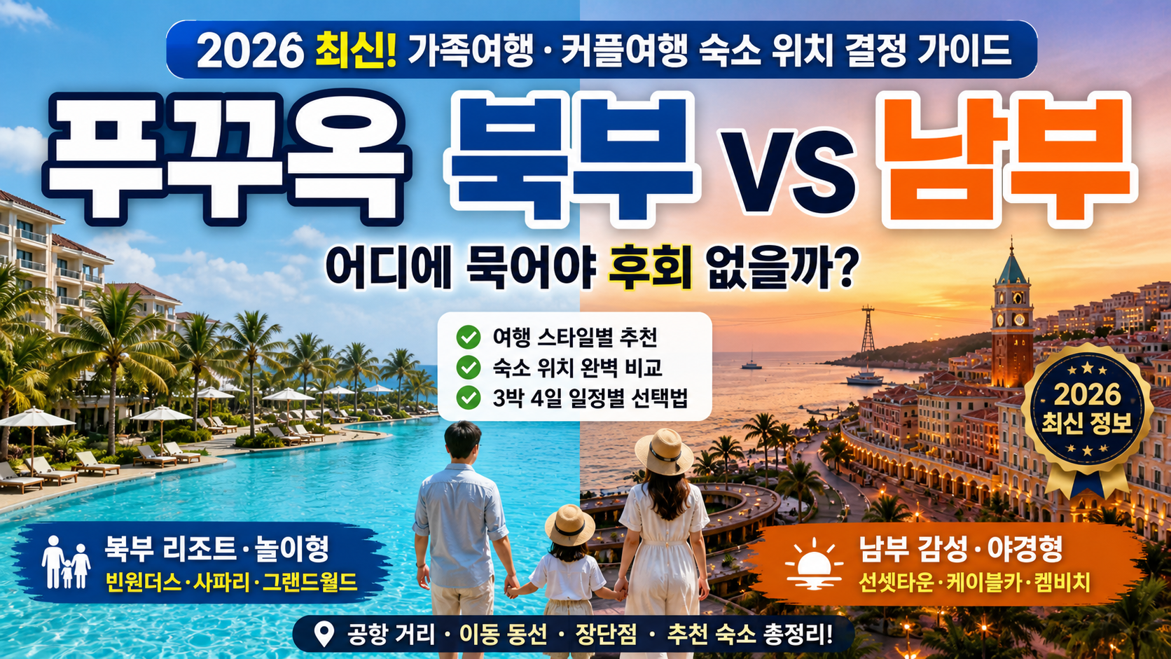 푸꾸옥 북부 남부 숙소 추천과 위치 비교를 정리한 여행 썸네일
